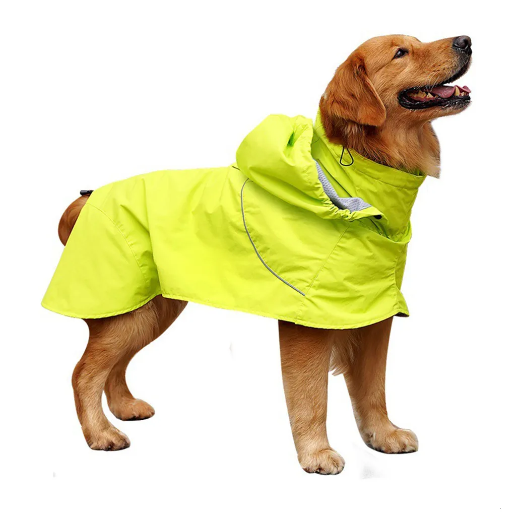 Летний открытый золотой ретривер с капюшоном ноги ПУ водонепроницаемый и непромокаемый Pet Плащ светоотражающий для маленьких и средних большие домашние собаки