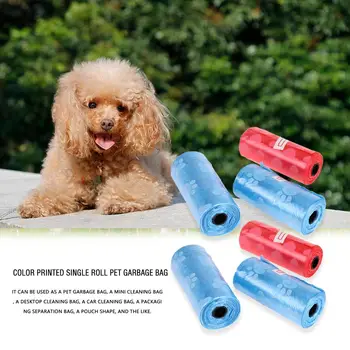 

Color Printed Single Roll Pet Garbage Bag Environmentally Friendly Durable Plastic Dog Picking Feces Pet Green Garbage Bag