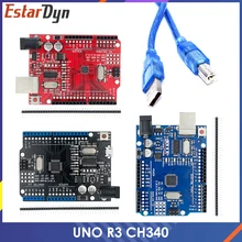 Uno r3 ch340g + mega328p smd chip 16mhz para arduino uno r3 placa de desenvolvimento cabo usb atega328p um conjunto