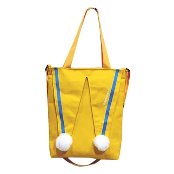 

2019 Women Fashion Canvas Package Rabbit Coin Plush Shoulder Messenger Casual Handbag Bags Personality Diagonal Package 1127