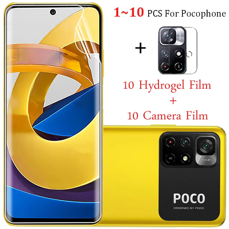 1~10 Pcs,Idrogel Pellicola Poco M4 Pro 5G Film Poco X3 Pro Nfc Morbido Fotocamera Vetro Temperato Poco F3 X-3 Gt Poco F2 Pro Poko M3 Screen Protector 