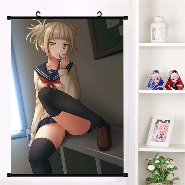 Японское Аниме Boku no My Hero Academy Himiko Toga Настенная роспись настенный плакат Otaku коллекция домашнего декора искусство - Цвет: J