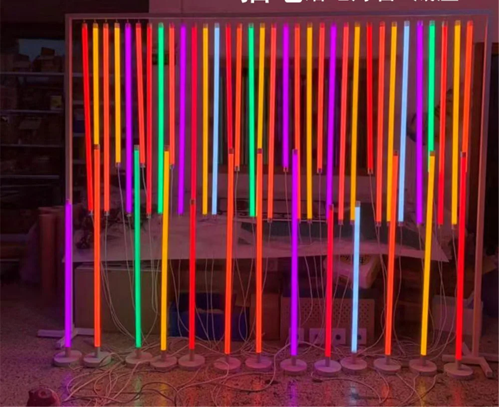 10 шт. RGB 360 градусов T8 Светодиодная трубчатая лампа AC 220 В e14 основа с подставкой