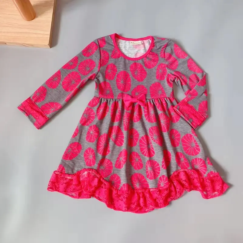 Новое дизайнерское Летнее Детское хлопковое кружевное платье с цветочным рисунком и сливками темно-серое шелковое платье