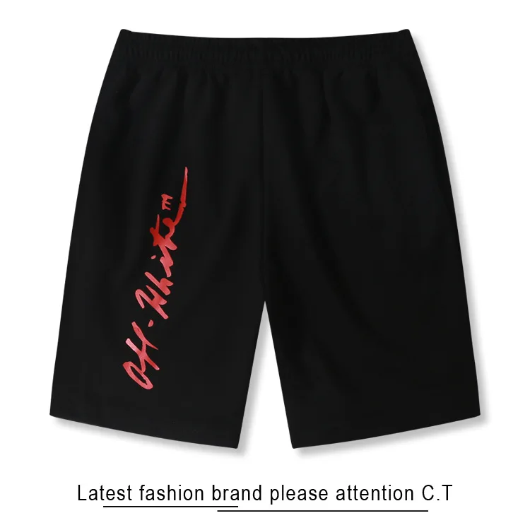 OFF-WHITE C/O VIRGIL ABLOH OW 19ss уличная печать полосатые свободные спортивные шорты пляжные шорты мужские спортивные шорты