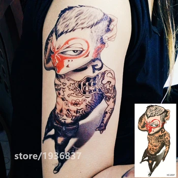

Nu-TATY Waterproof Temporary Tattoo Sticker 22 Set Strange Pattern Style The Monkey King Tattooed Monkey Egyptian Cat Fairy