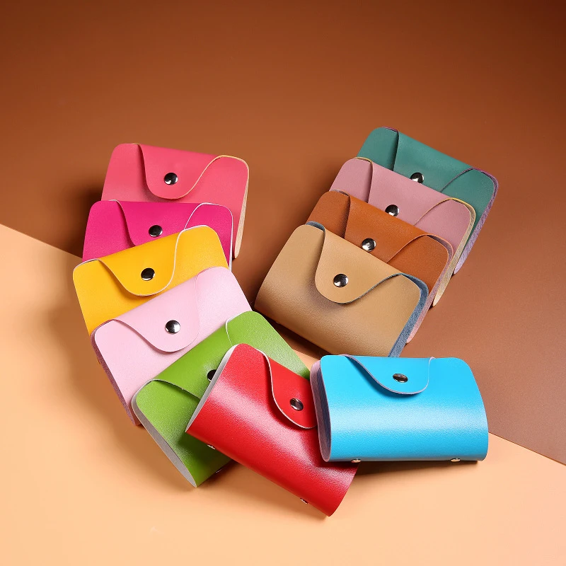 

Simple Design PU Case Card Package Women Bank Cards Holder Credit ID Card Bags Men Solid Color Travel Mini Clutch Vover