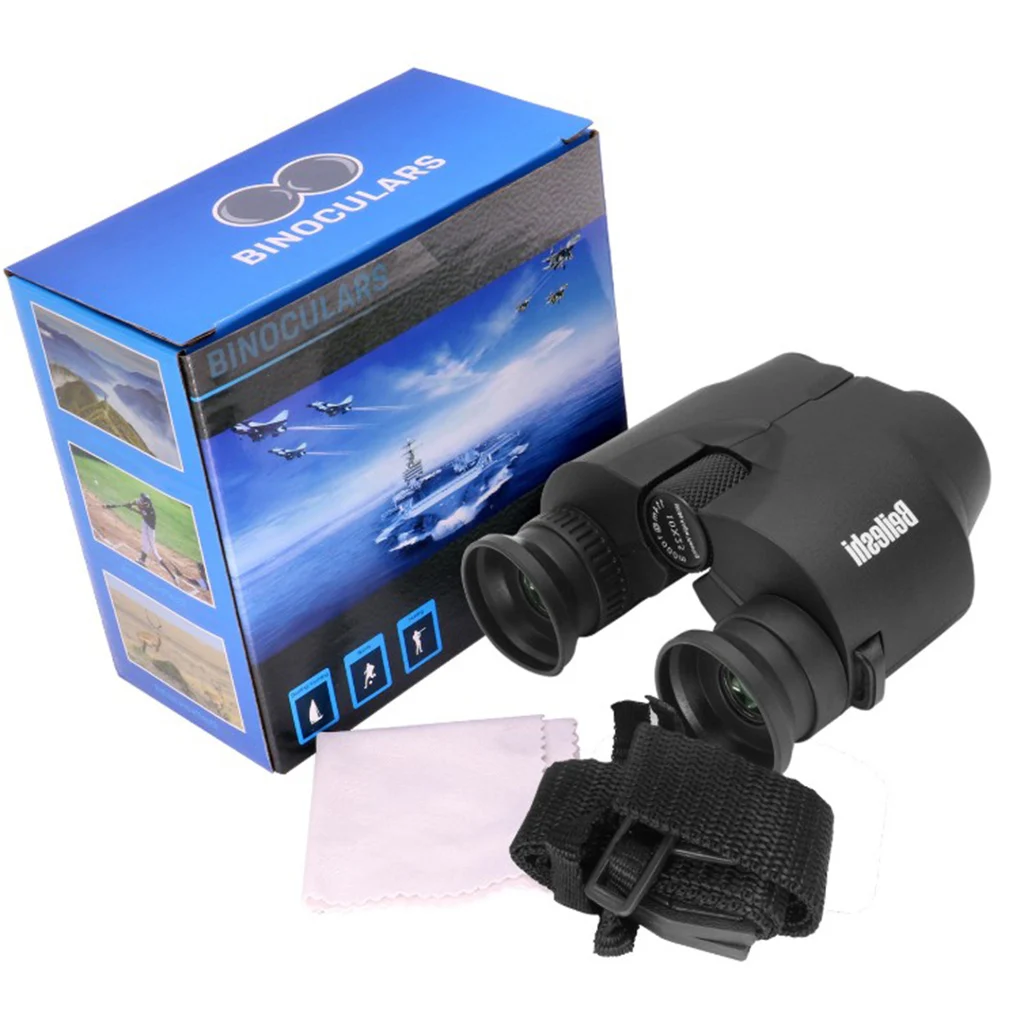 Kids Binoculars 10X25 Compact High Resolution for Outside Play Scenery Black