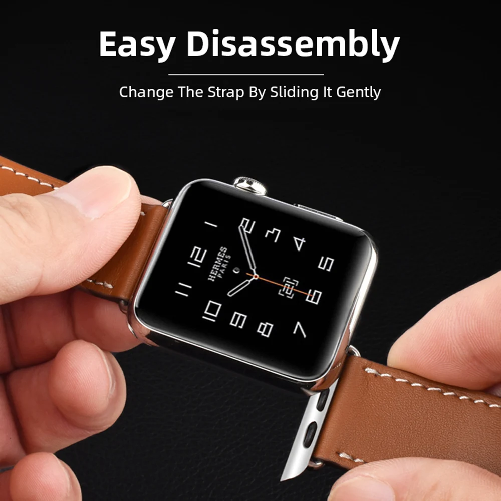 Мягкий кожаный ремешок для часов Apple Watch Band 38 мм 40 мм 42 мм 44 мм для браслета iwatch наручные часы аксессуары для Apple Watch