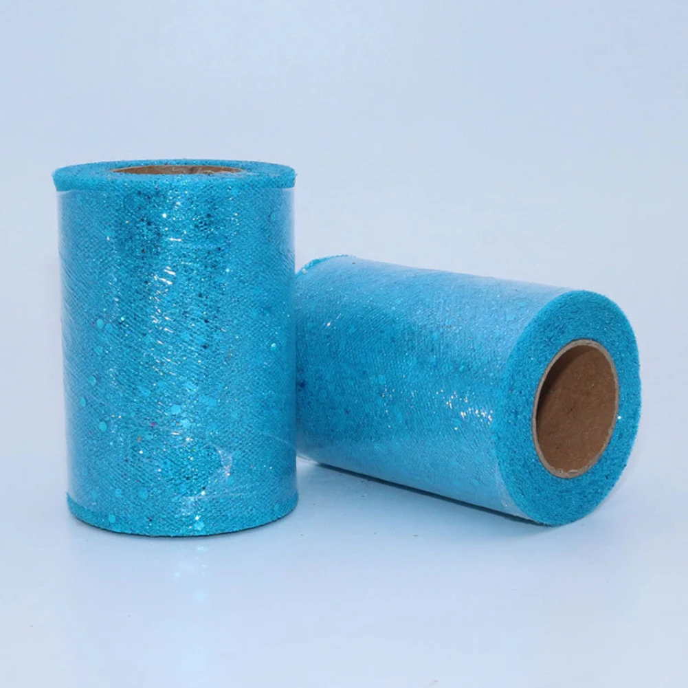 Fabric Mesh Yarn Sequin Net Fabric Tulle Spool Rolls Weddings Party Costume Decoration
