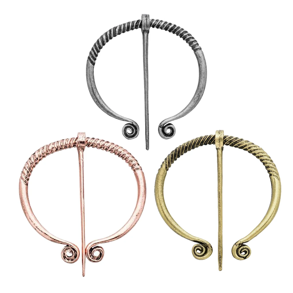 3 шт. винтажный Викинг норвежский Fibula Penannular брошь-фартук Пряжка Застежка плащ булавка для весенней одежды Декор
