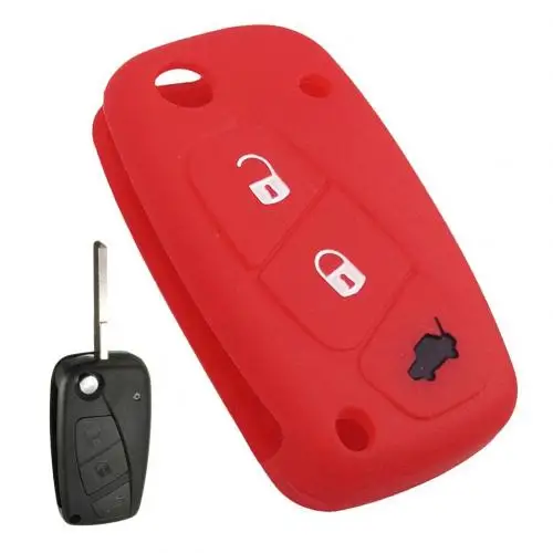 Силиконовый авто ключ флип чехол держатель дистанционного управления сумка чехол для Fiat Fizang - Название цвета: Красный