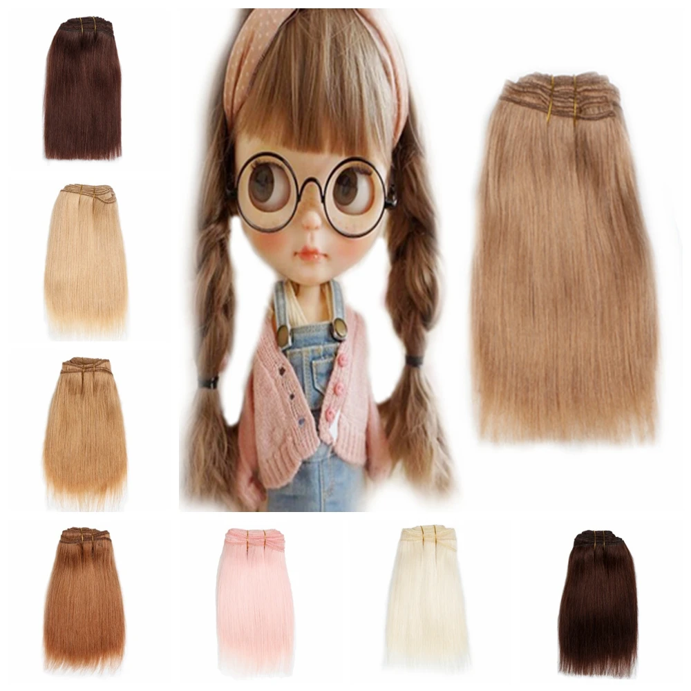 

Wool Hair Extensions 18*100cm Hair Wefts Straight Doll Hair Wigs for BJD/SD DIY Handmande Doll Wigs Accessories