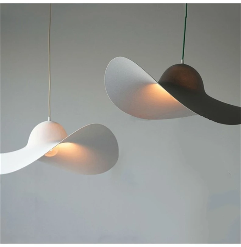 Постмодерн простота подвесные лампы для столовой комнаты искусство домашний декор дизайнерская соломенная шляпа лампа Гостиная Подвесные светильники E27