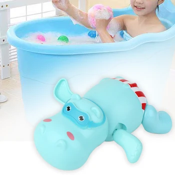 

Shower Children Gift Hippopotamus Bear Toddler Boys Girls Kids Bath Toy ABS Clockwork Swimming Pool Baby Basin Cartoon Animal