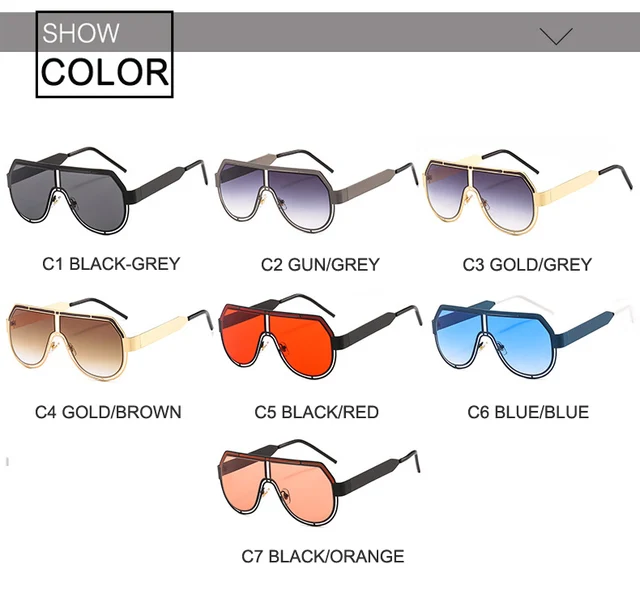 Gcds Uomo Flat Top Oversize Occhiali Da Sole Da Donna Retro Shield