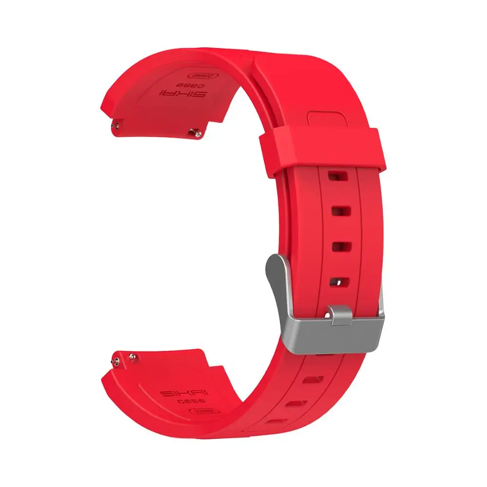 Силиконовый ремешок для часов SIKAI 22 мм для часов Huami Amazfit GTR 47 мм сменный ремешок для часов samsung gear S3 для huawei GT - Цвет: Red