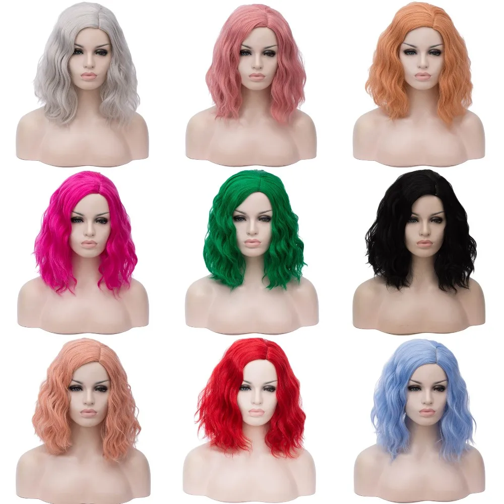 MSIWIGS женские розовые парики Короткие вьющиеся термостойкие синтетические