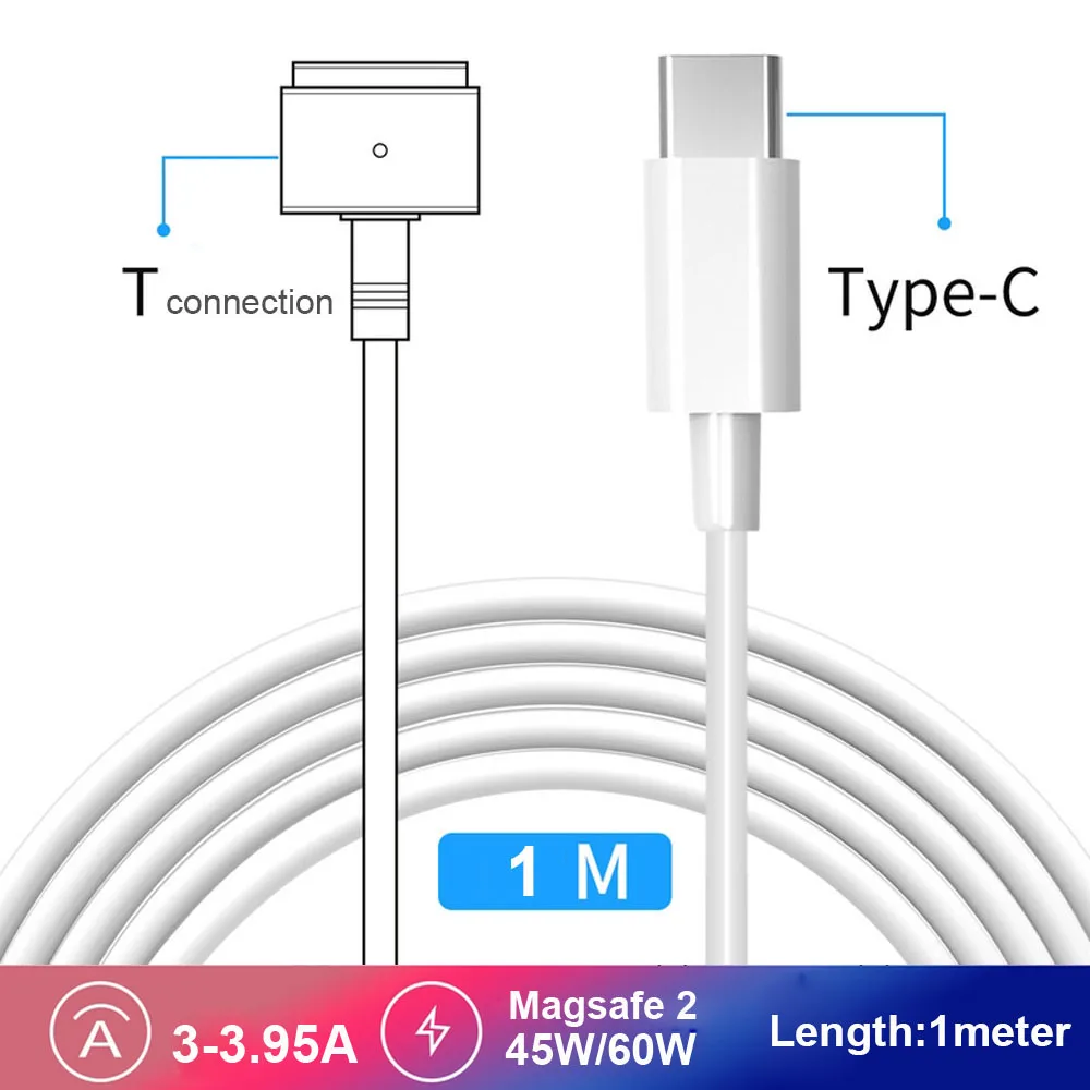 Magnetic T Tip to USB-C Magsafe 2 Cable Cord For 2012-Now Apple Macbook Retina Pro Air 45W 60W 85W Charger Power Adapter
Magnetic T Tip to USB-C Magsafe 2 Cable Cord For 2012-Now Apple Macbook Retina Pro Air 45W 60W 85W Charger Power Adapter