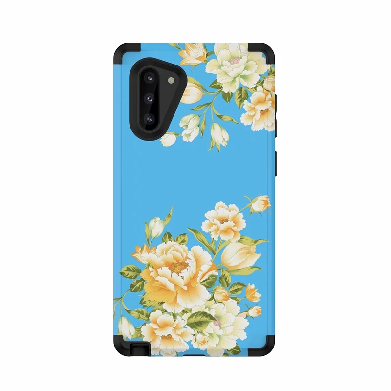 Противоударный чехол с цветами для Iphone 11 samsung Note 10 Note10 Pro Armor Hybrid Beetle жесткий чехол для телефона PC+ TPU 3 в 1 Мода 50 шт