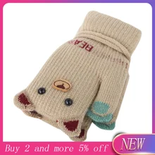 Новинка года, осенне-зимние вязаные теплые варежки для малышей для девочек и мальчиков с мультипликационным принтом, теплые варежки, вязаные перчатки для детей, новинка,# N11