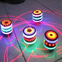GyroName en bois lumineux, 1 pièce, Imitation de lumière LED, Laser rotatif, lumières colorées, Flash de musique, 2022 
