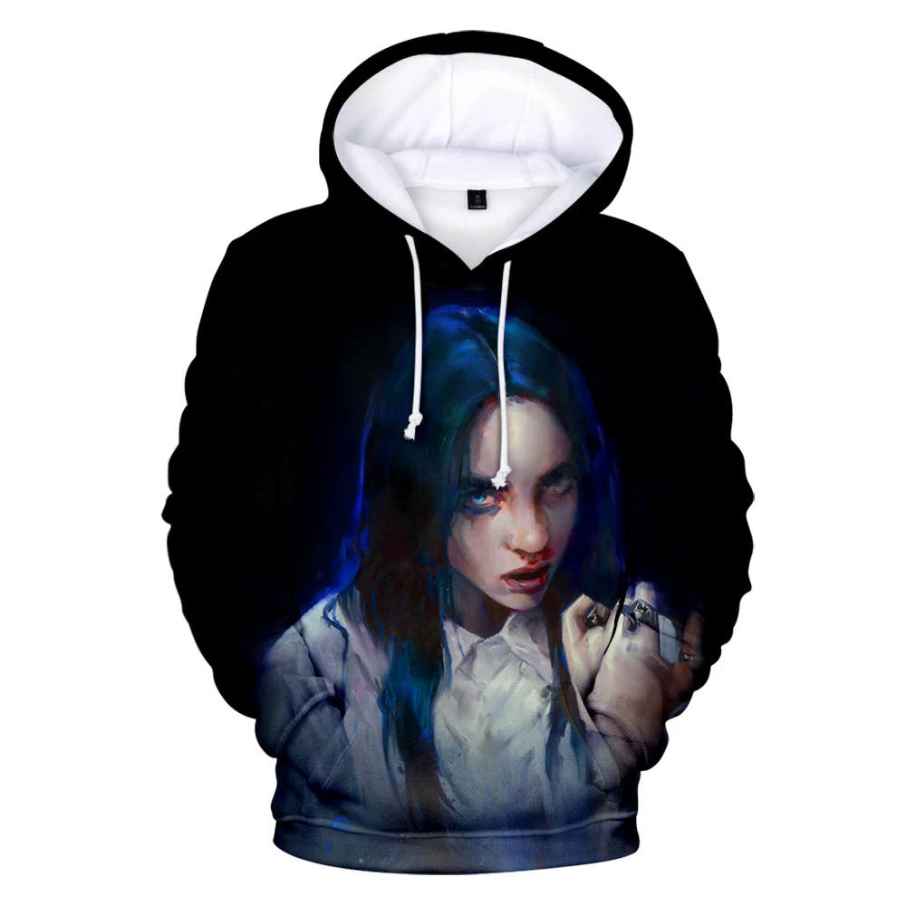 3D Billie Eilish толстовки женские/мужские уютные Vogue Девушки Мальчик K поп корейский Ldol Billie Eilish толстовки куртки в стиле Харадзюку хип-хоп