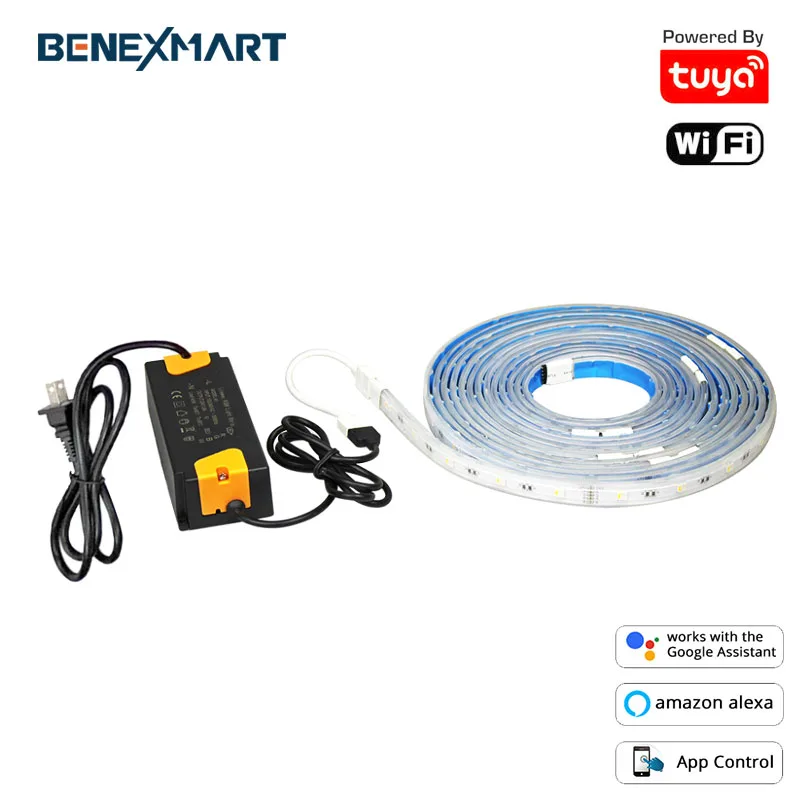 

Tuya WiFi RGBCW LED Waterproof Light Strip Smart Life APP Dimmer Alexa Echo Google Home Voice Control Music Sync Lighting Strips