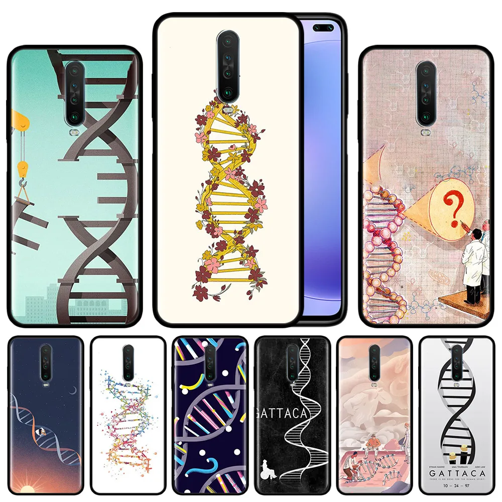 Ретро Чехол DNA Science для Xiaomi Redmi Note 8 9 9S 8T 9A 9C 7 7A 8A K30 Pro Zoom 10X черные мягкие чехлы