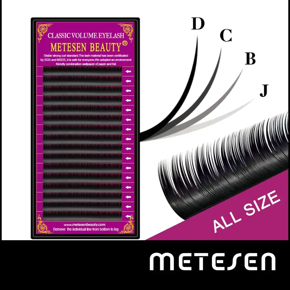 METESEN BEAUTY C& D CURL 16 рядов/чехол Индивидуальные Накладные ресницы норковые накладные ресницы искусственные, ненастоящие, поддельные ресницы