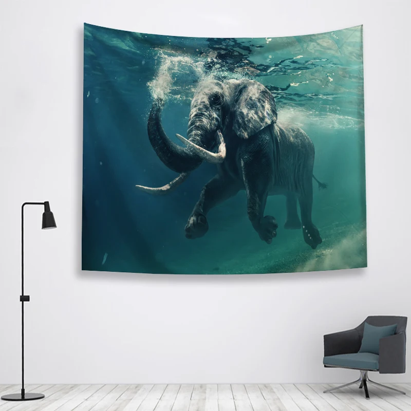 Акварель Слон стены Ttapestry висячие украшения богемный пляж коврик дом Декор общежития МАНДАЛА ГОБЕЛЕН колдовство хиппи - Цвет: 1-14
