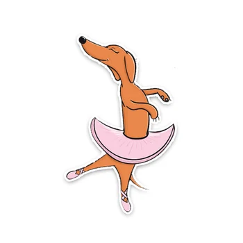 

Dawasaru Dachshund Dog Ballerina Car Sticker Sunscreen Decal Laptop Truck Motorcycle Auto Accessories Decoration PVC,14cm*8cm