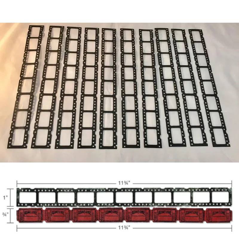 

30cm long Mini Filmstrip & Mini Tickets Metal Cutting Dies Stencils for DIY Scrapbooking DIY Paper Cards Craft Making Craft New