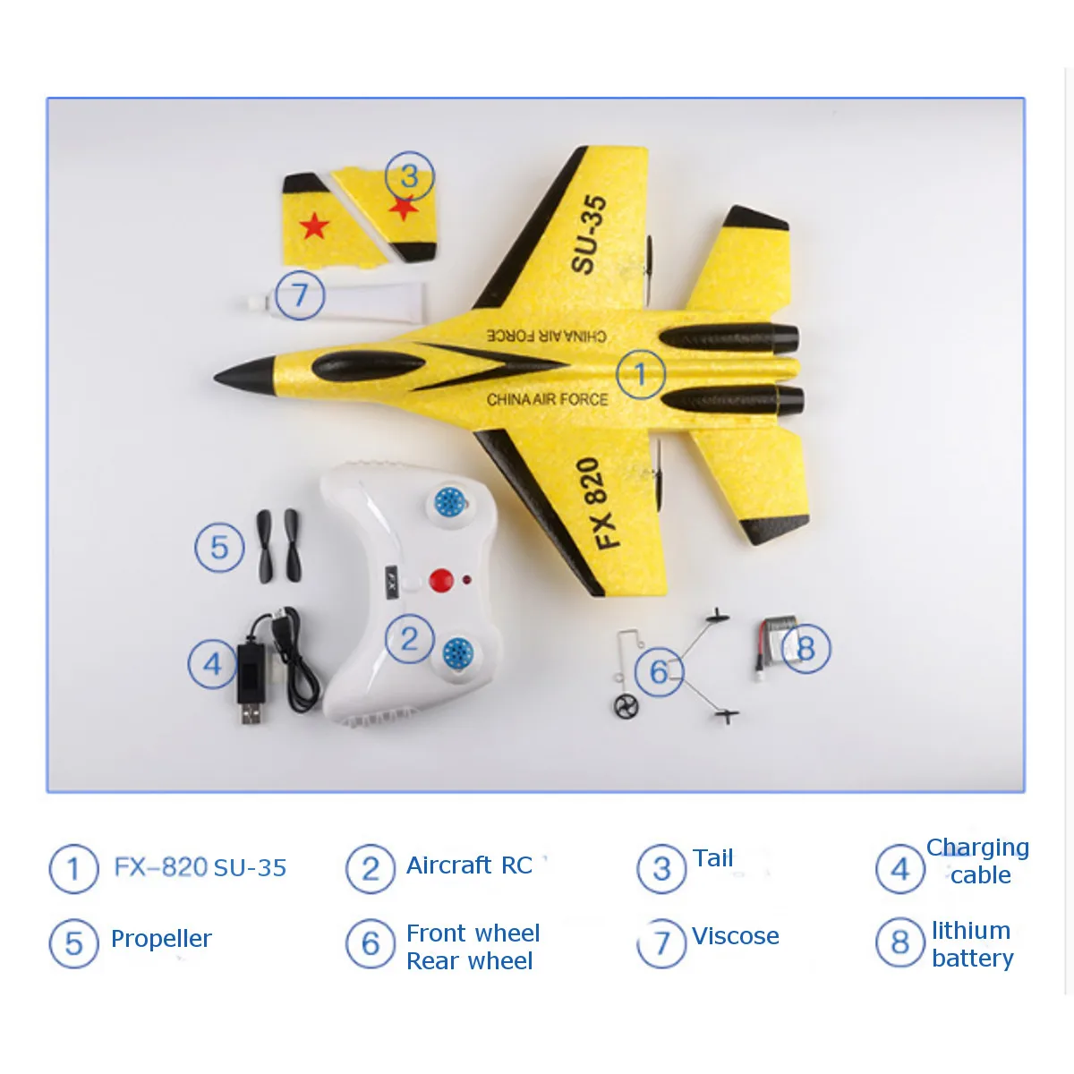 Крутой RC Fight Fixed Wing RC самолет FX-820 2,4G радиоуправляемый самолет