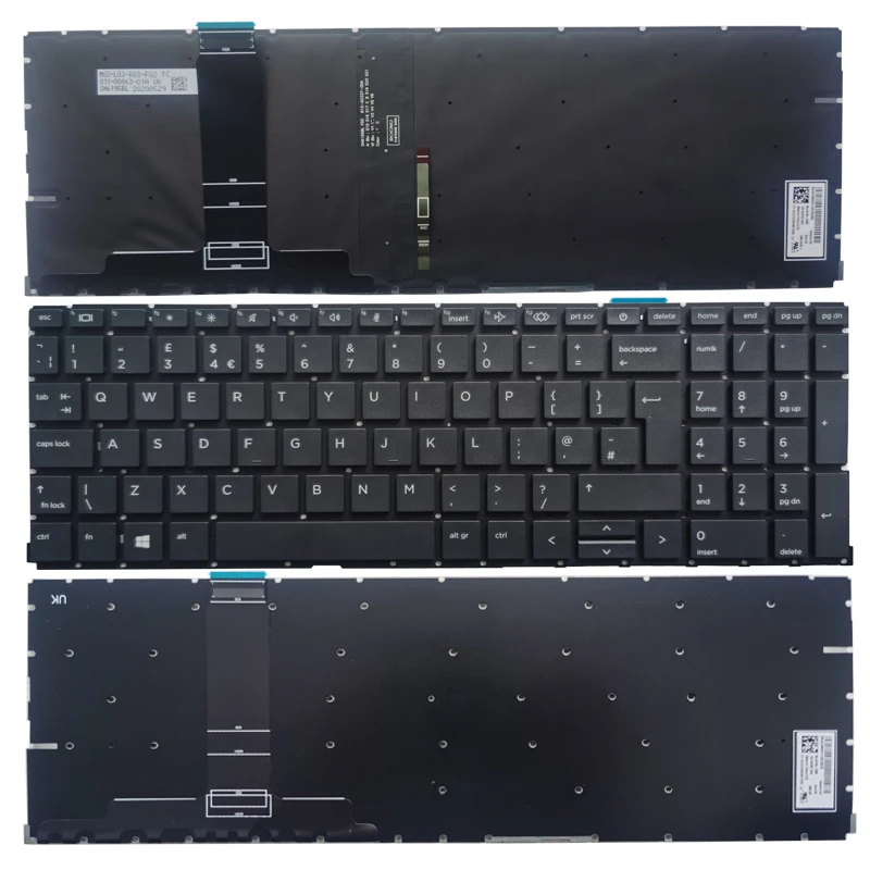 NEW UK laptop keyboard For HP 450 G8 2020 UK keyboard with &without backlight NO frame