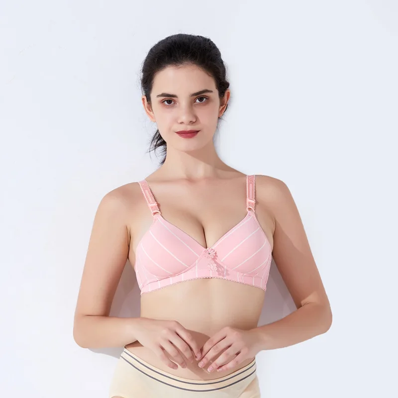 

Sexy Seamless Brassiere Wire Free Push Up Bras for Women Underwear Striped B Cup Bra 7 Colors Available