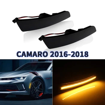 

DHBH-2PCS Smoked Lens Amber LED Front Side Marker Lights Bumper Lamp Reflector For Chevy Camaro 2016-2018