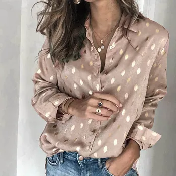 

Leaf Print Women's Blouse Shirt Female Button Long Sleeve Blouse and Shirt Women Elegant Top Ladies Womens Tops and Blouses