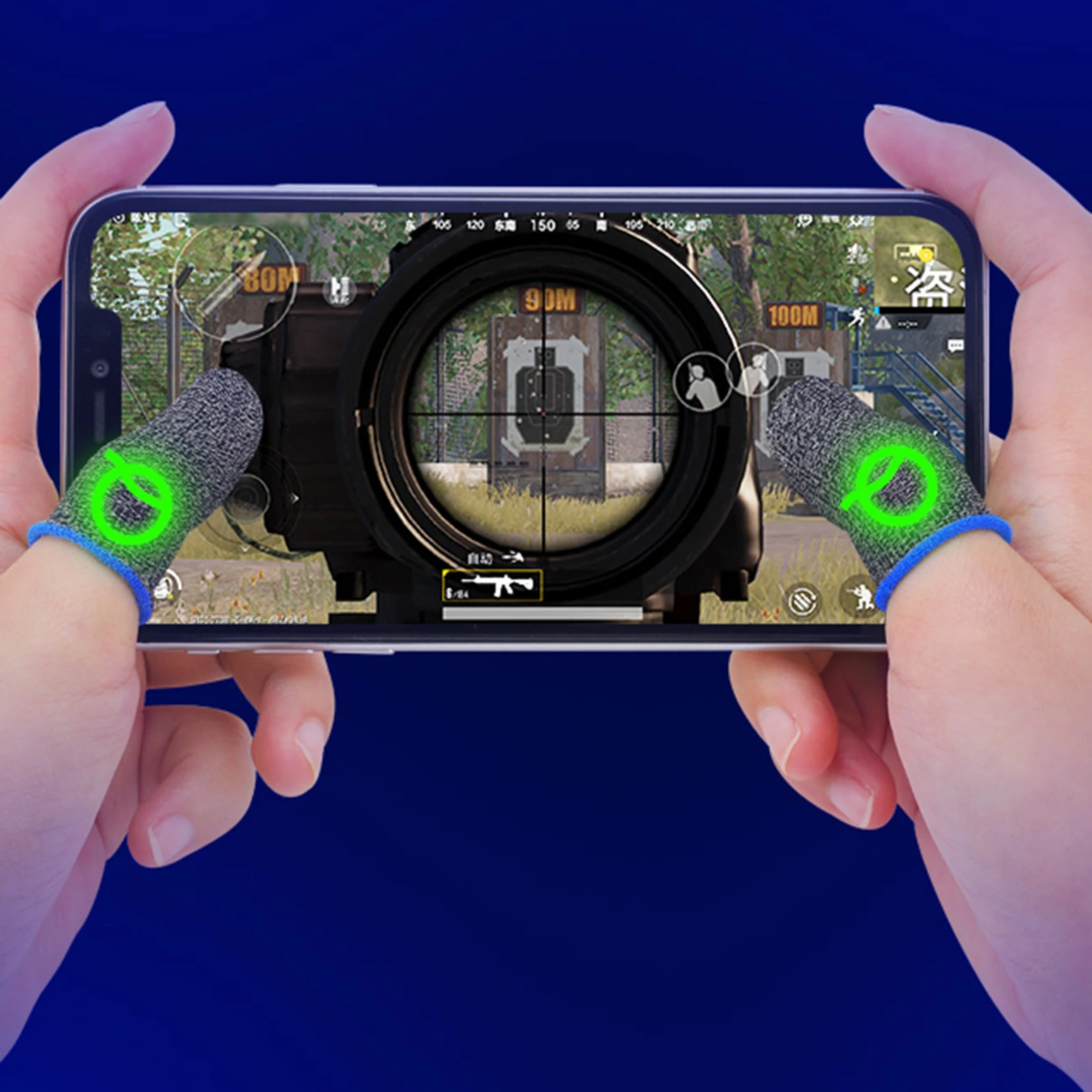 

Luminous Finger Cover Game Controller for PUBG Sweat Proof Non-Scratch Sensitive Touch Screen Gaming Finger Thumb Sleeve Gloves