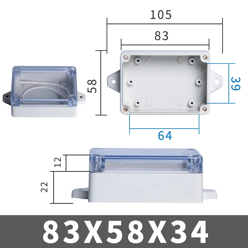 instrumento exterior, alojamento da junção, IP67, plástico