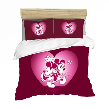 

Mickey Mouse Bedding Set Queen King Size Bed Set Children Boy Girl Mickey Minnie Duvet Cover Pillow Cases Comforter Bedding Sets