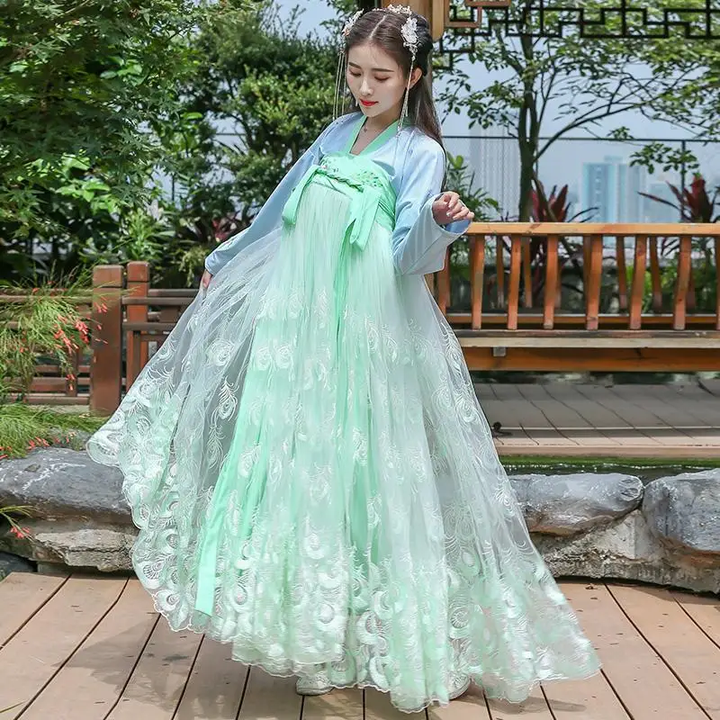 Платье для подиума с цветочным принтом для мамы и дочки, Hanfu,, вечерние платья для мамы и дочки, Семейные комплекты