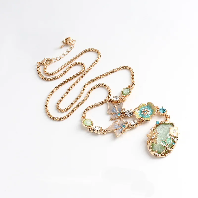 Восточная богемная Этническая стильная цветная глазурованная бабочка с цветами