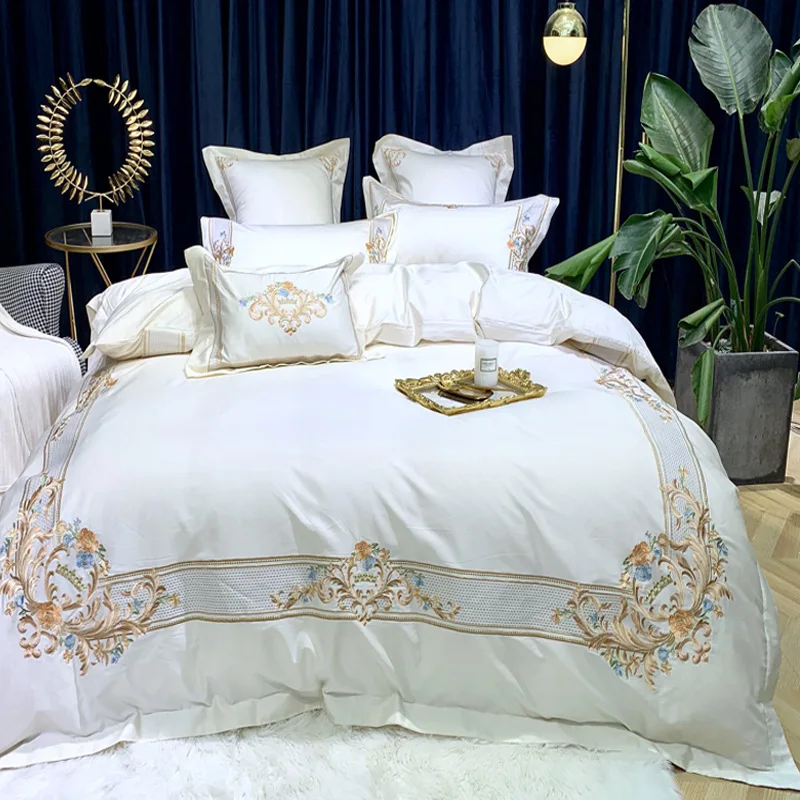 

Free Shipping Chinese Troditional Embroidery Home Textile 100% Pure Egyptian Cotton Luxurious High-Level Villa 1.8m Bedding Set