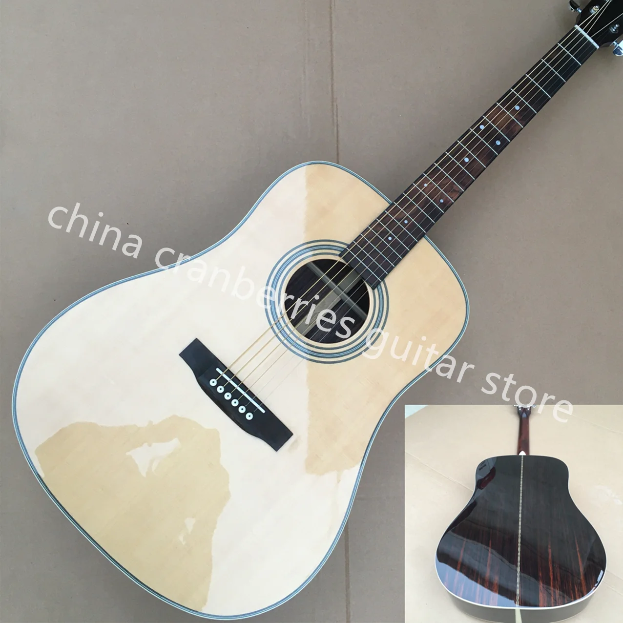

REAL PHOTOS,Spruce top 28 model 2019 New Fishbone binding acoustic electric natural wood color top,frees shipping