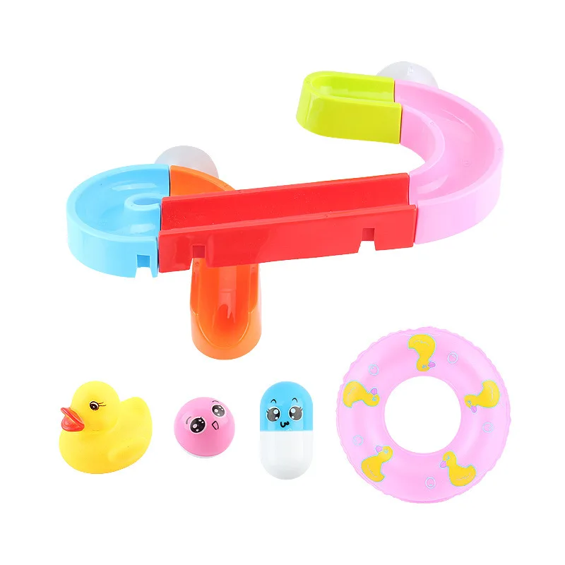 

Children Assembled Bathroom Camera Track Board Game Set Baby Bath Water Spouting Shower Rotary Table Tub Bath Toy