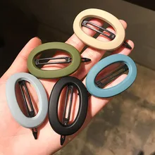 Корея мода сплошной цвет скраб смолы заколки для волос геометрические акриловые заколки овальные волнистые шпильки аксессуары для волос для женщин