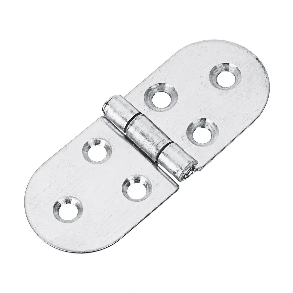 Silver 80 мм x 30 мм металлическое Крепление из сплава цинка круглый край швейная машина складной стол мебель откидной лоток петли большие дверные петли - Цвет: Silver
