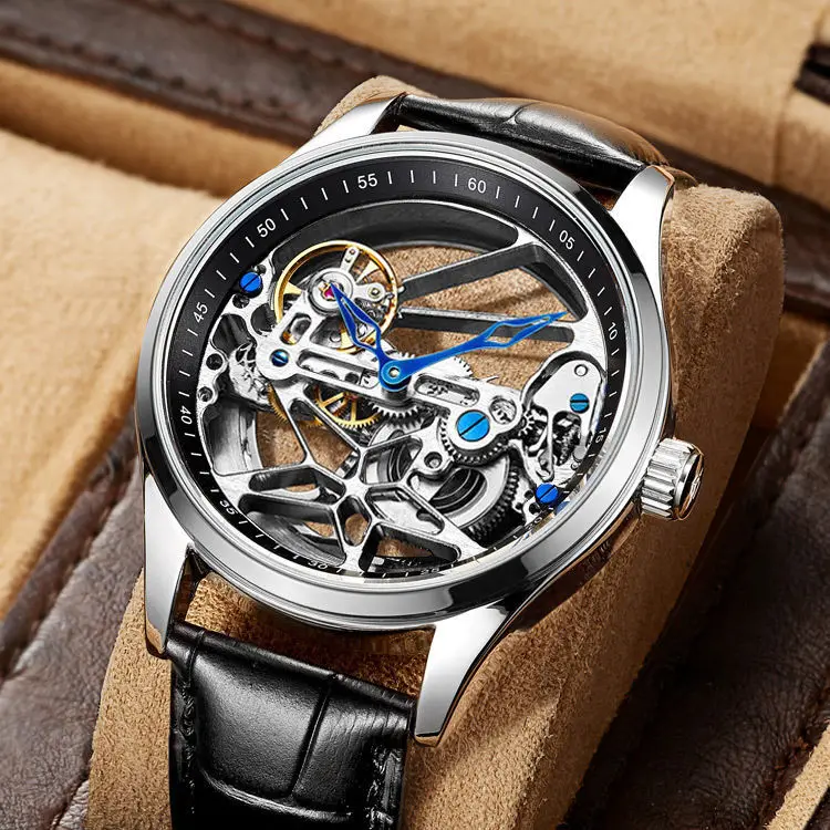 Mechanical Watch Hollow out Tourbillon Automatic MAN WATCH Limited Edition Mechanical Watches Fashion Belt and Steel Band