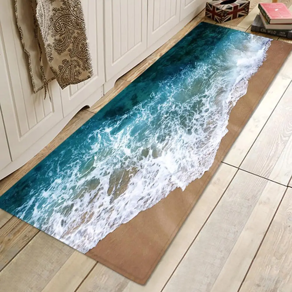 Морской пляж песчаная волна 3D кухонный ковер входная дверь коврик для спальни